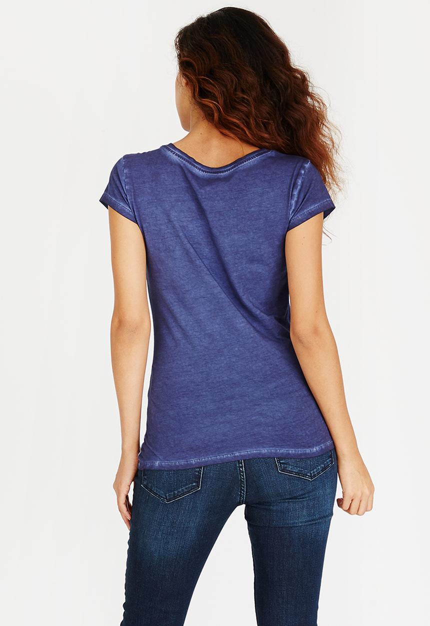 GUESS - Logo V-neck Tee Navy