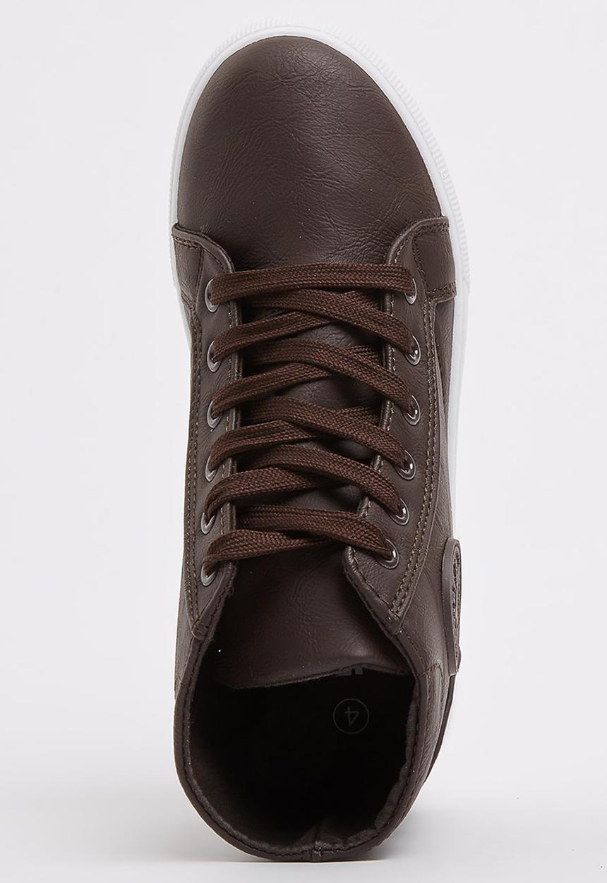 SOVIET - PU High Top Sneaker Dark Brown