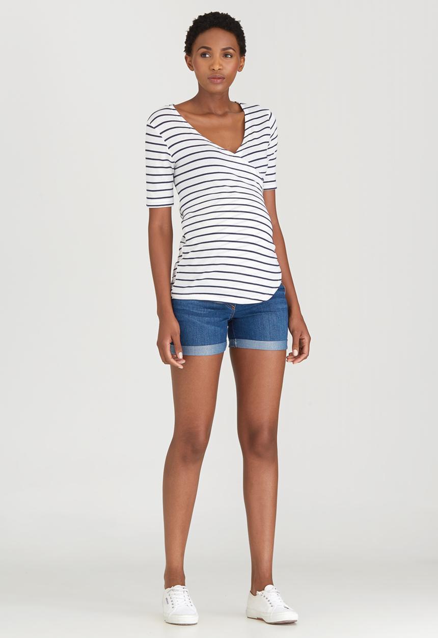 Cherry Melon - Stripe Ballerina Wrap Blue and White