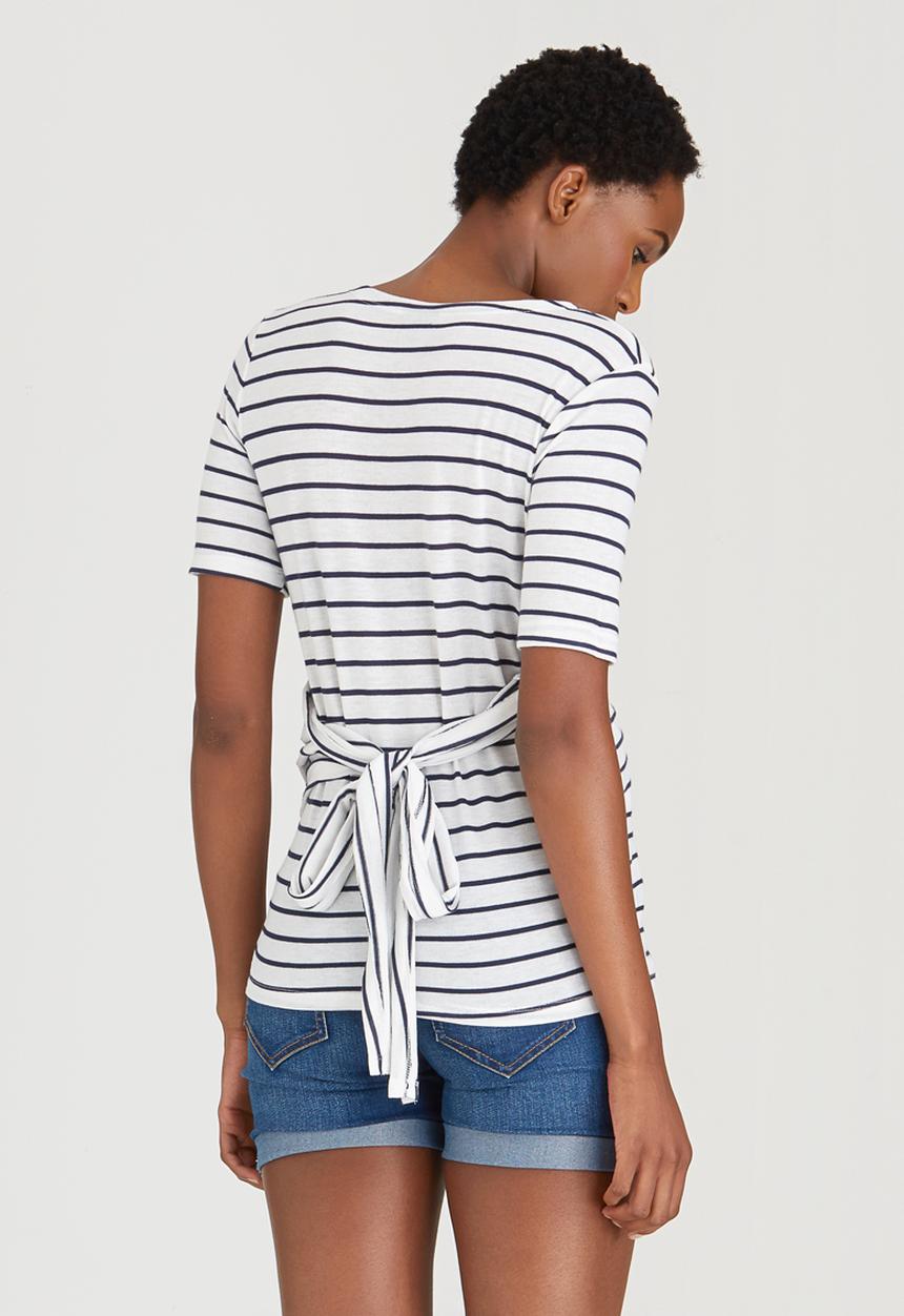 Cherry Melon - Stripe Ballerina Wrap Blue and White