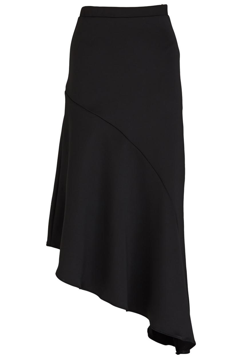 edit - Maxi Skirt with Asymmetrical Hemline Black