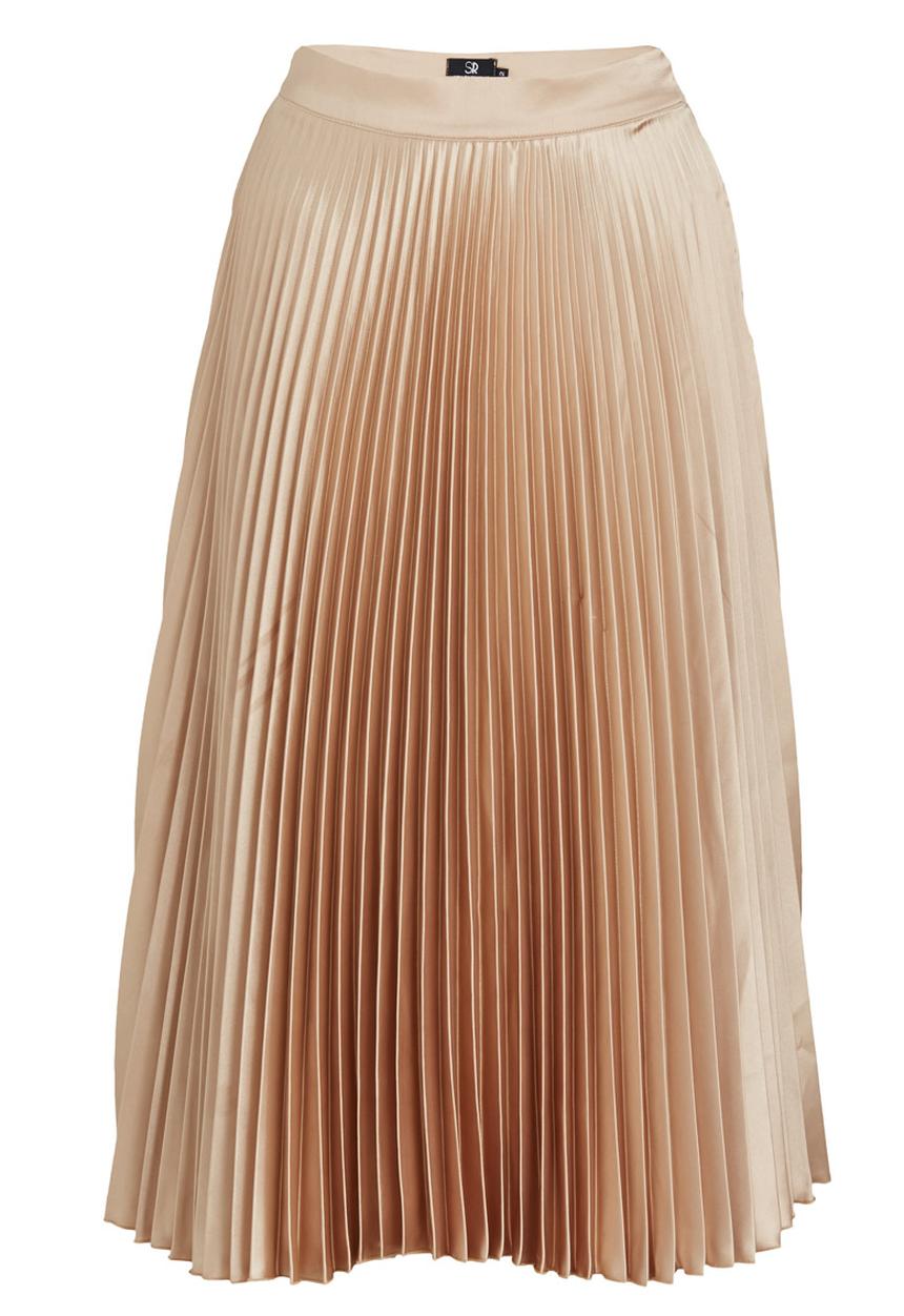 STYLE REPUBLIC - Pleated Midi Skirt Gold