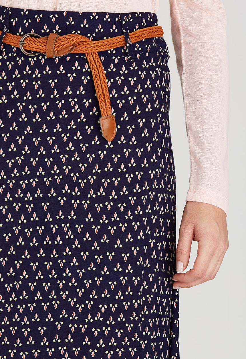 Revenge - Border Trim Maxi Skirt Navy