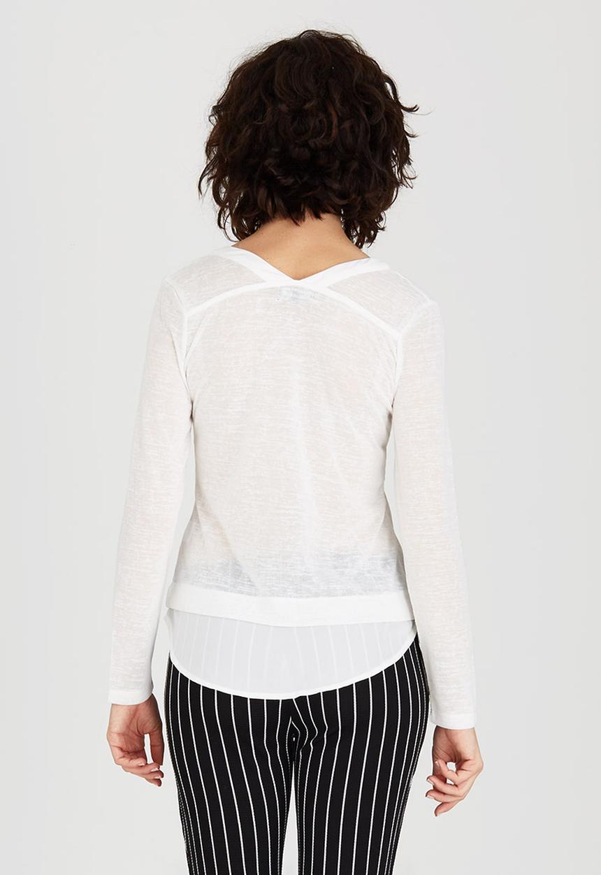 Revenge - V-neck 2-in-1 Top Milk