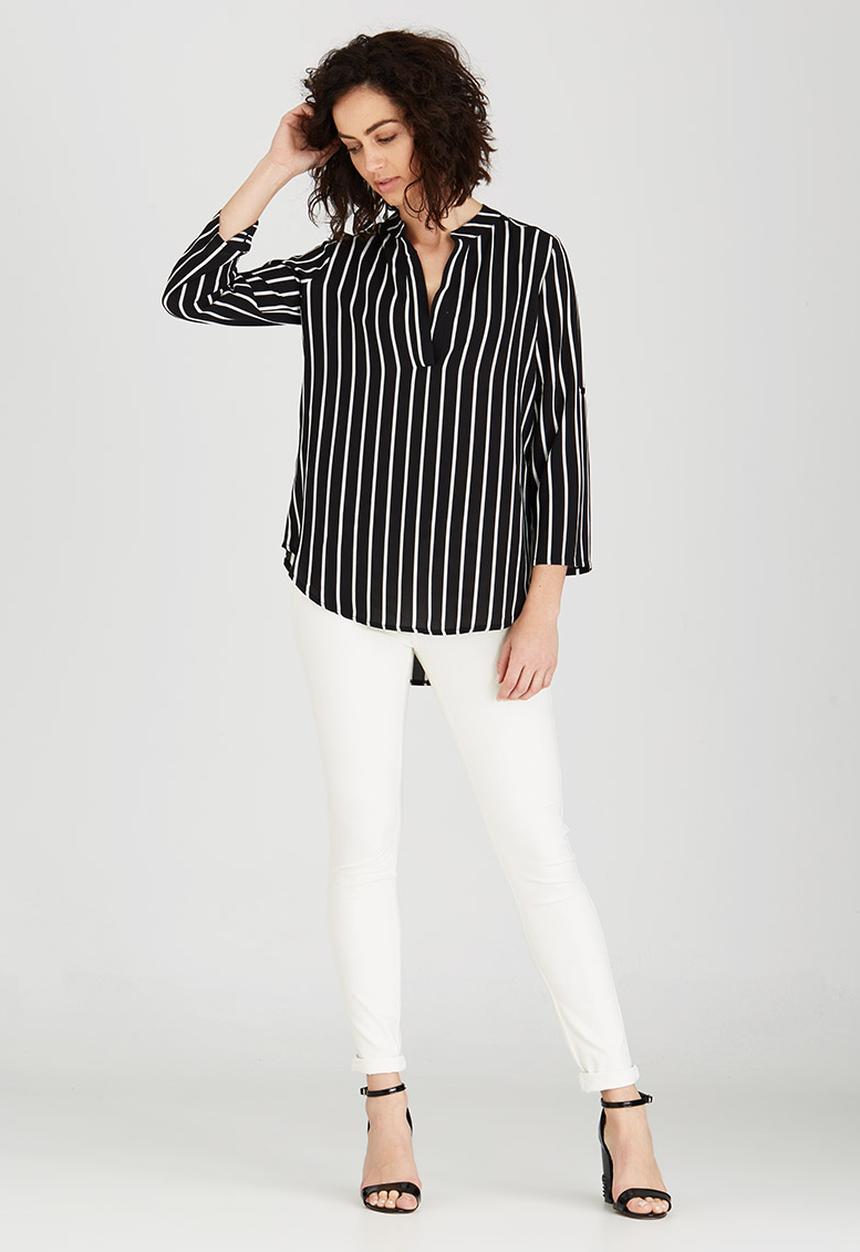 Revenge - Striped Blouse Black and White