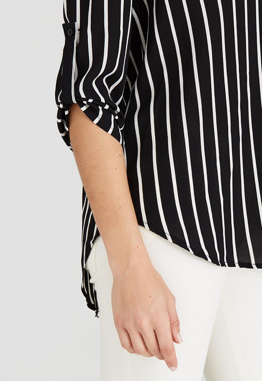 Revenge - Striped Blouse Black and White