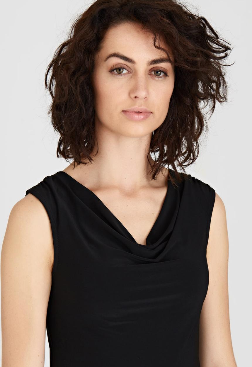 edit - Sleeveless Cowl Neck Cami Black
