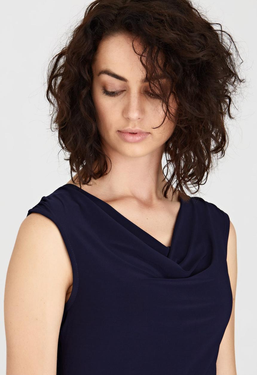 edit - Sleeveless Cowl Neck Cami Navy