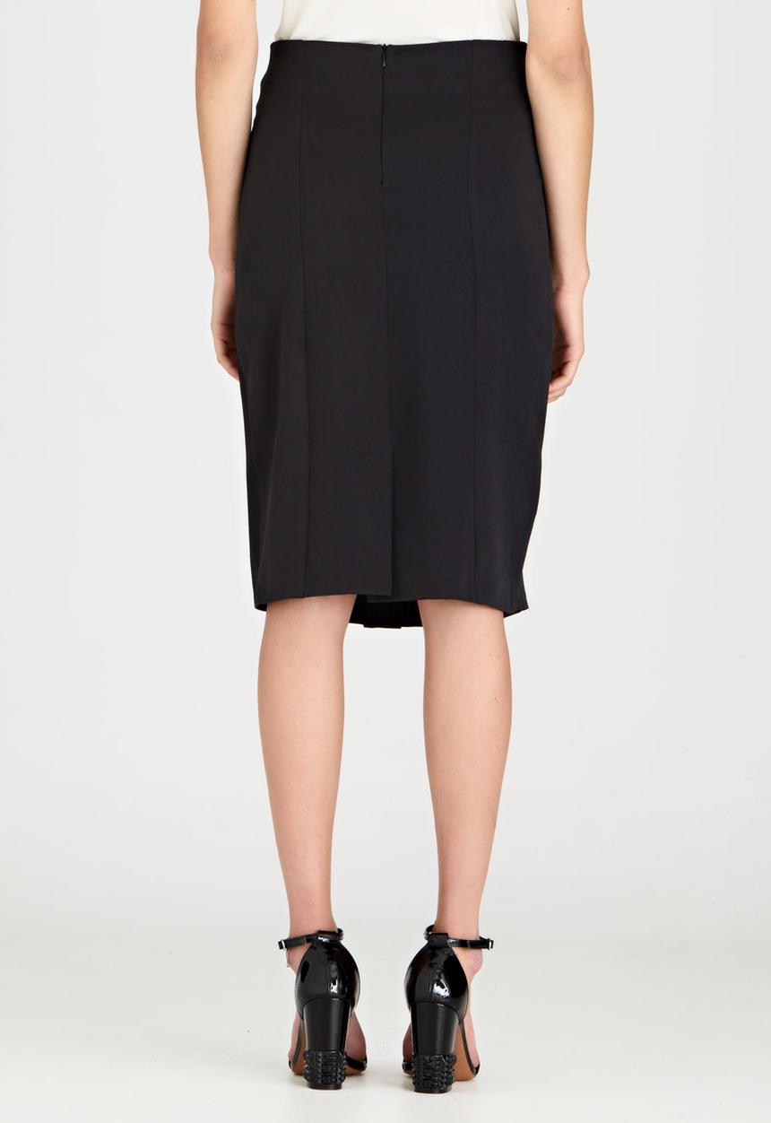 edit - Front Pleat Detailed Semi-fitted Skirt Grey