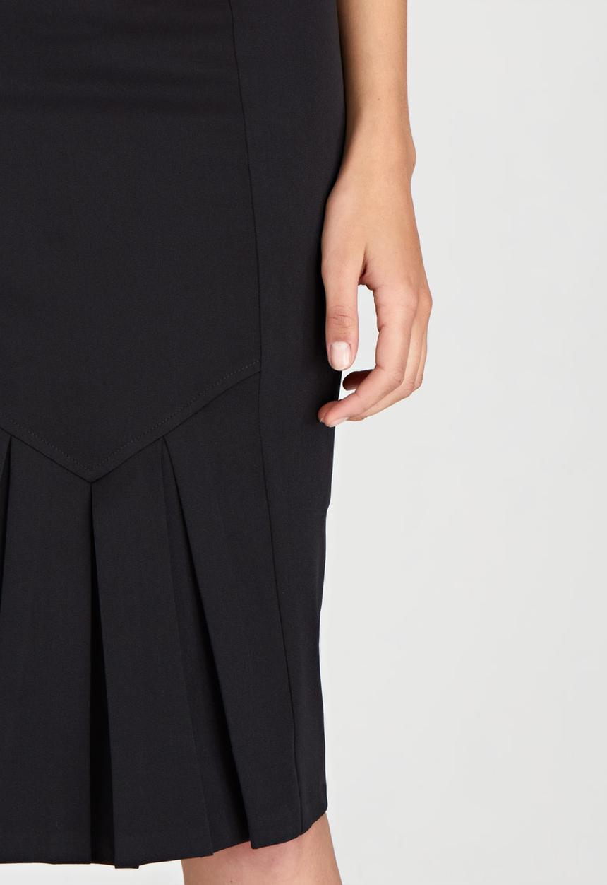 edit - Front Pleat Detailed Semi-fitted Skirt Grey