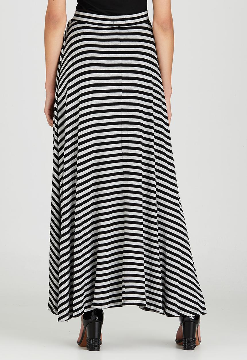 edit - Maxi Fit and Flare Skirt Black and Grey