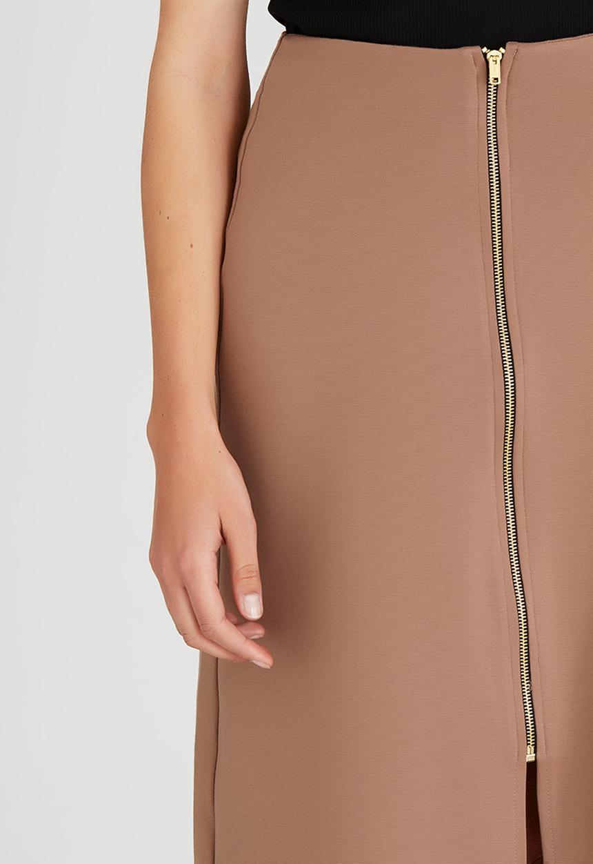STYLE REPUBLIC - A-line Midi Skirt Dark Brown