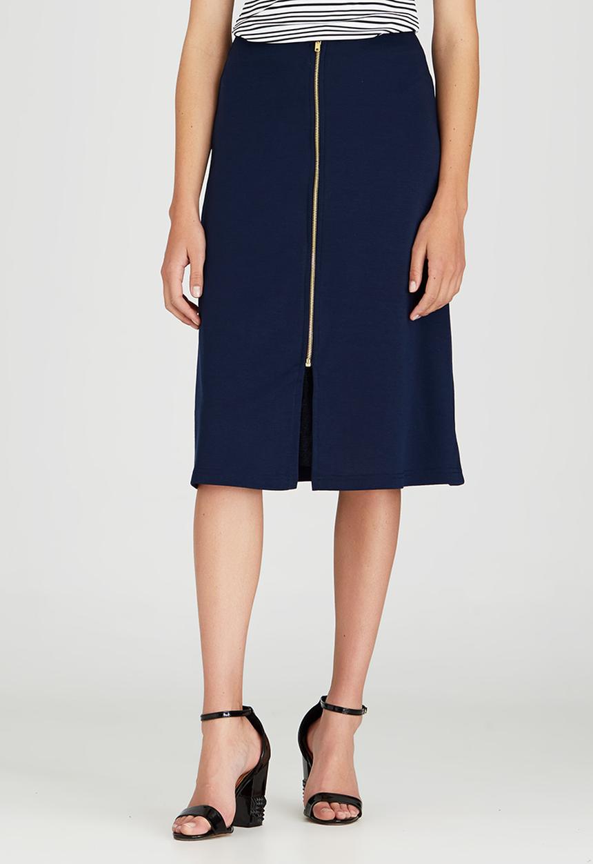 STYLE REPUBLIC - A-line Midi Skirt Navy