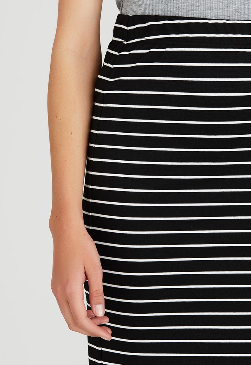 STYLE REPUBLIC - Bodycon Midi Skirt Black and White