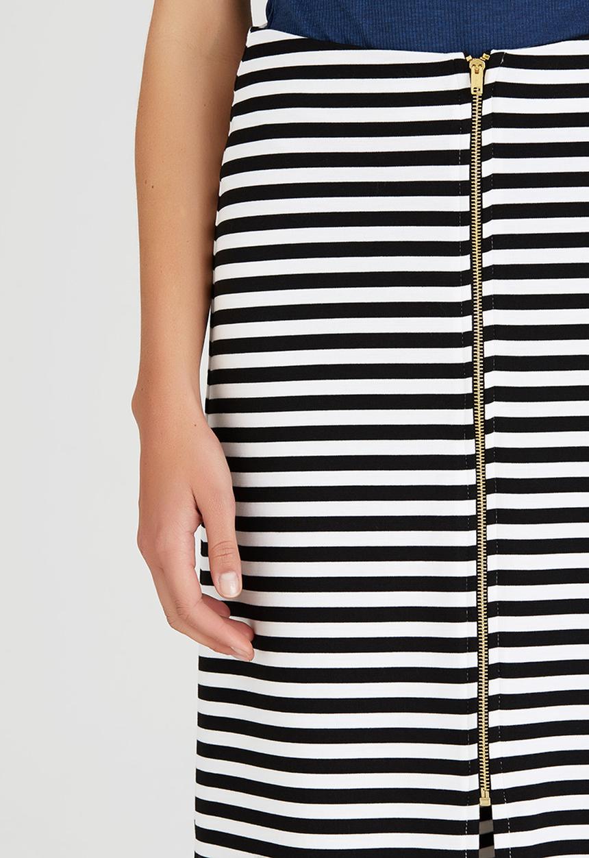 STYLE REPUBLIC - A-line Midi Skirt Black and White