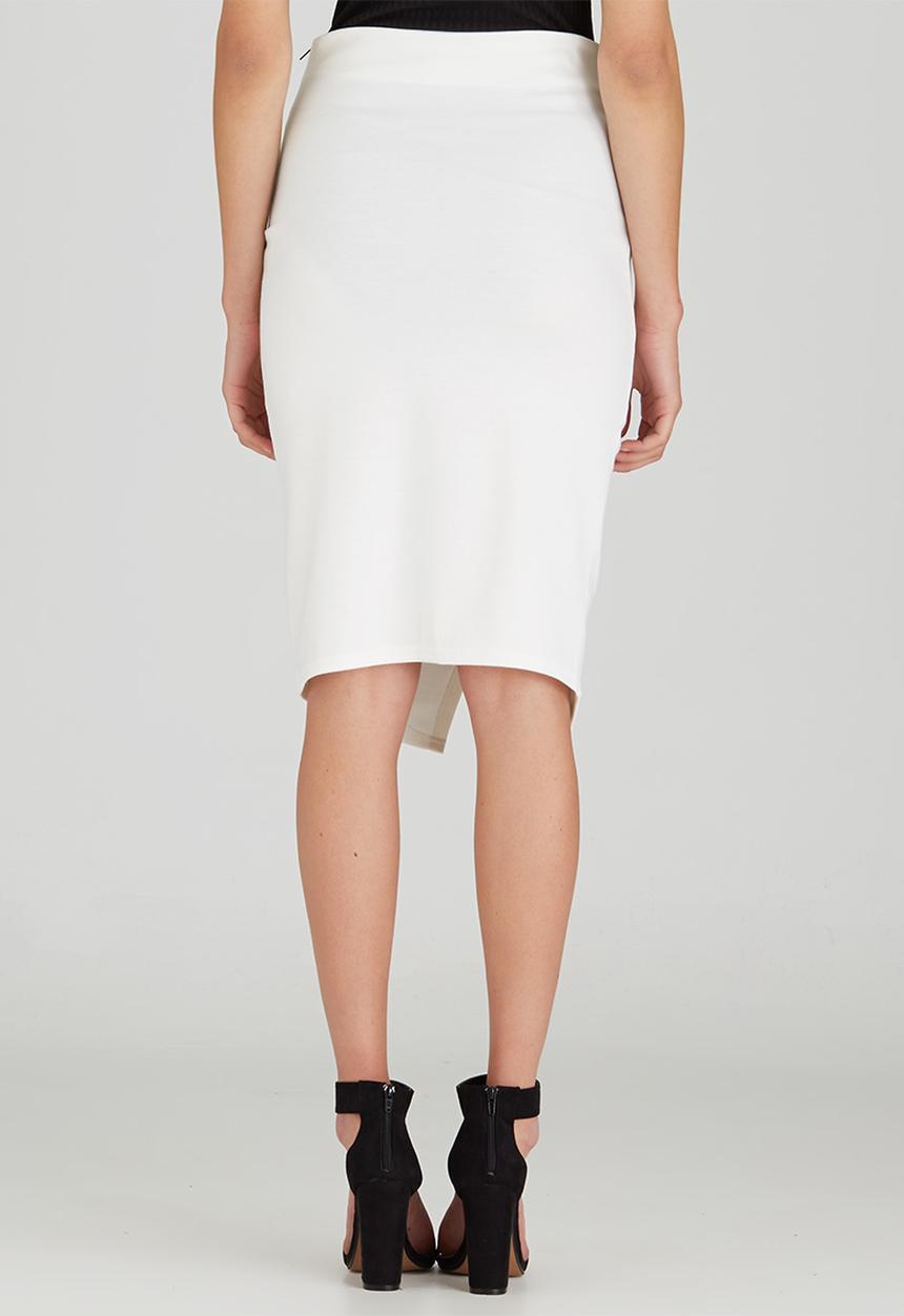 c(inch) - Asymmetrical Midi Skirt Milk
