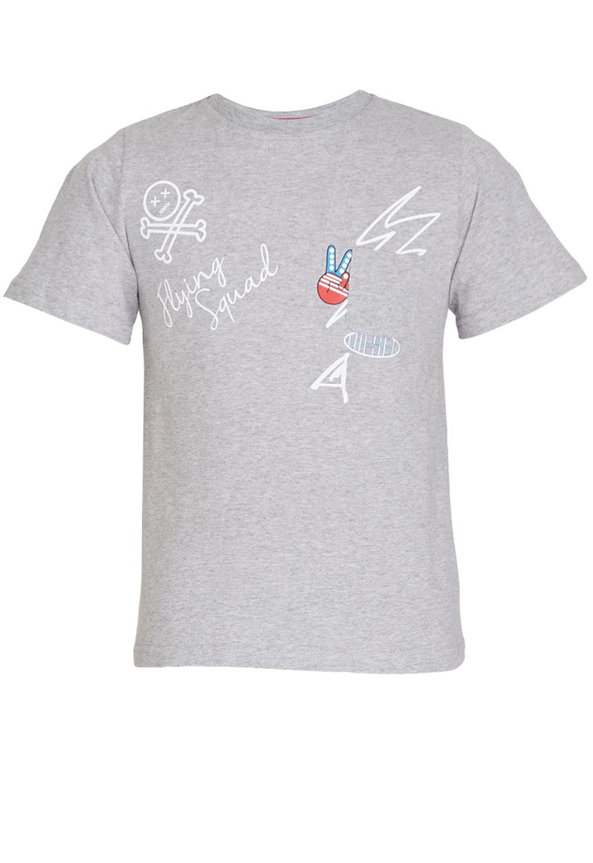 Rebel Republic - Slim Fit Printed T-shirt Grey