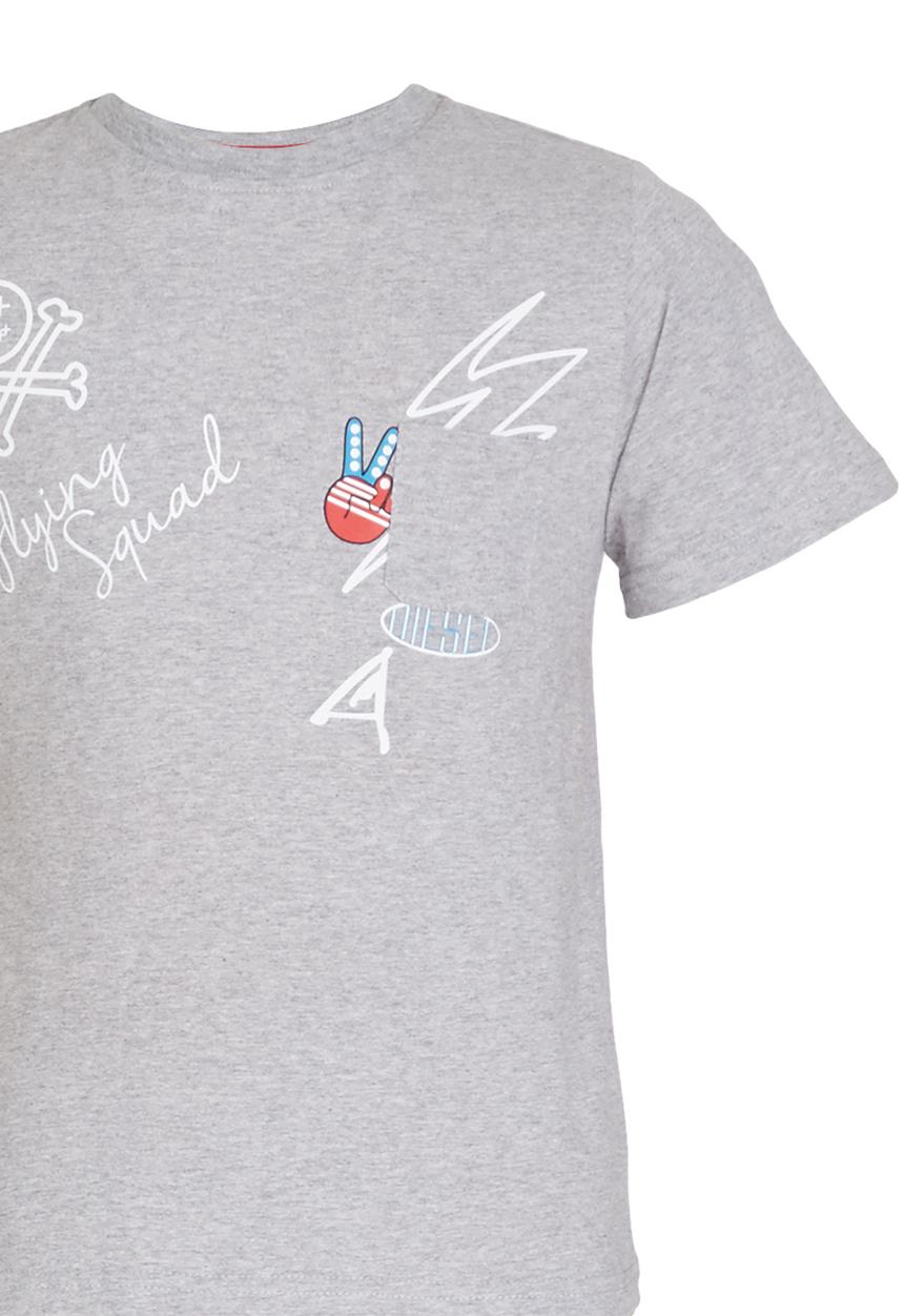 Rebel Republic - Slim Fit Printed T-shirt Grey