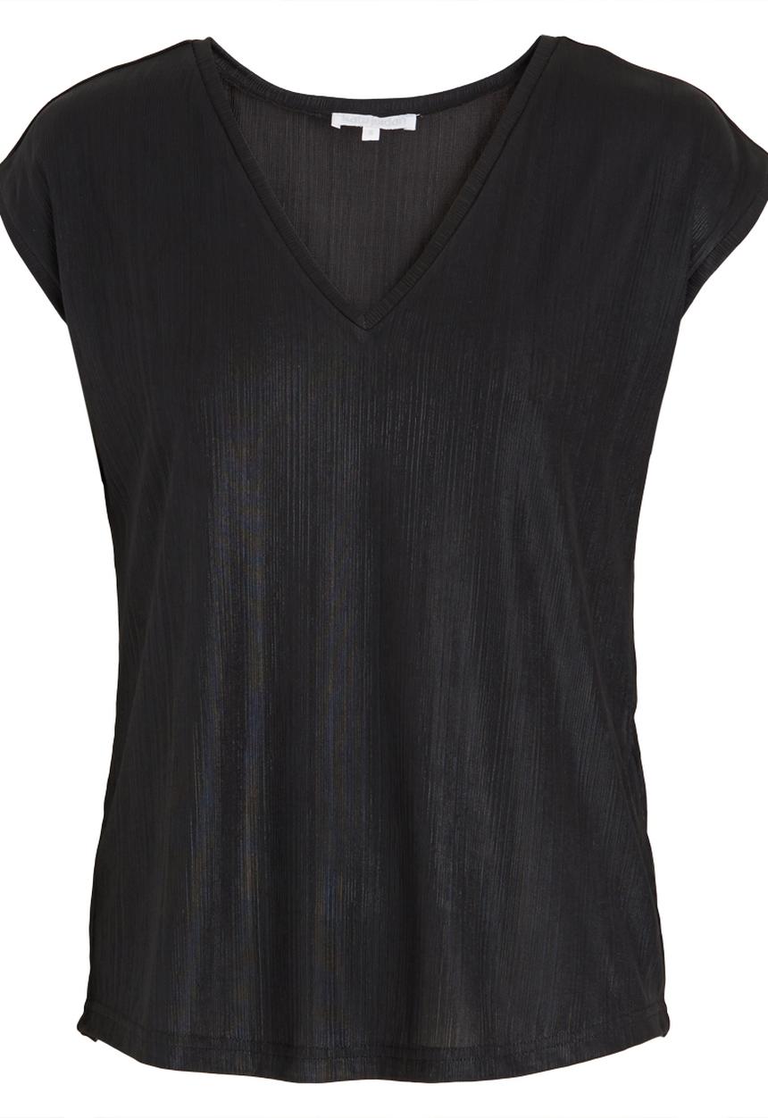 Kate Jordan - Shimmer V-neck Top Black