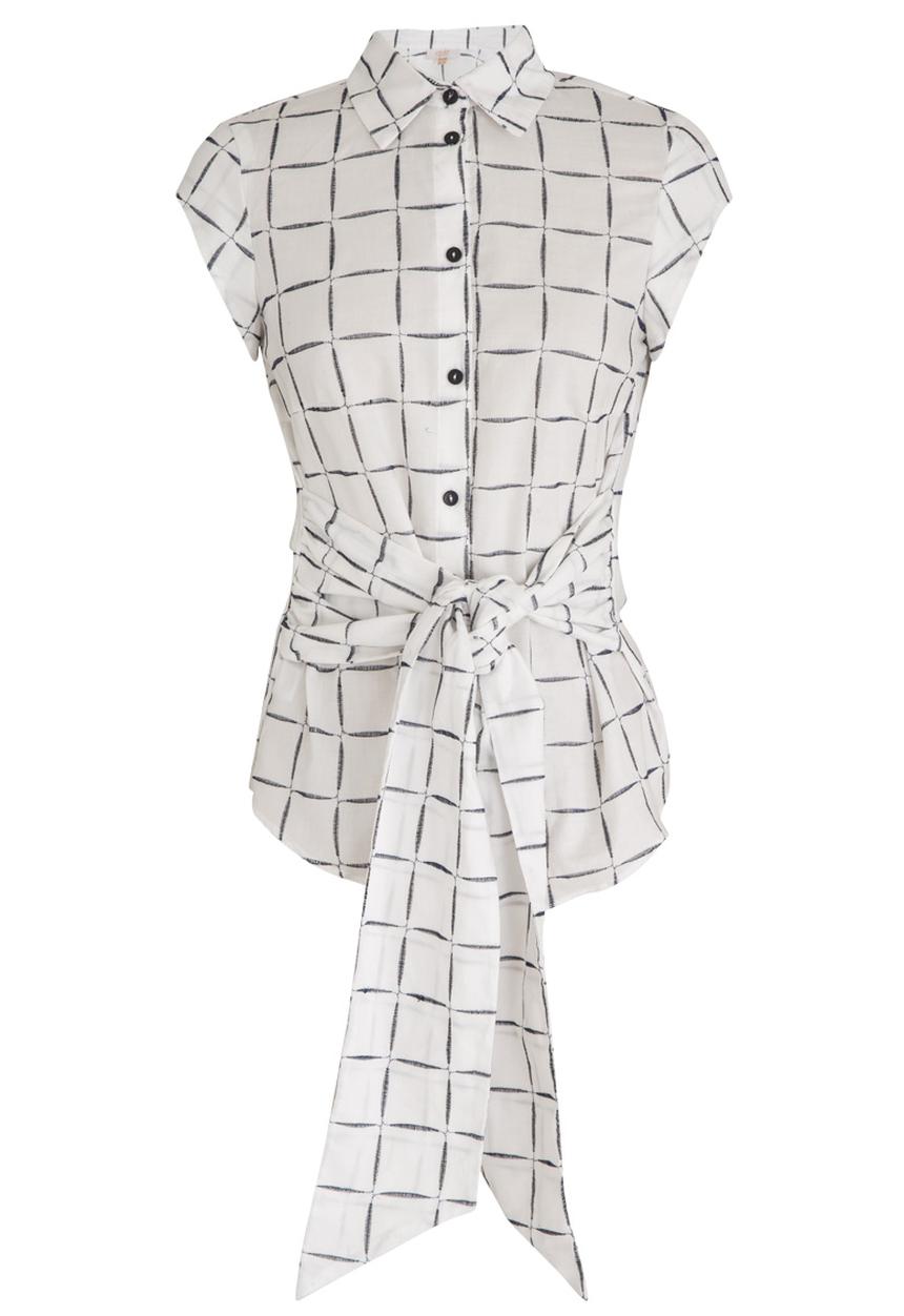 edit - Tie-Up Shirt Black and White