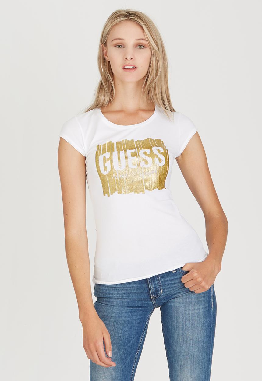 GUESS - Glitter Logo Tee White