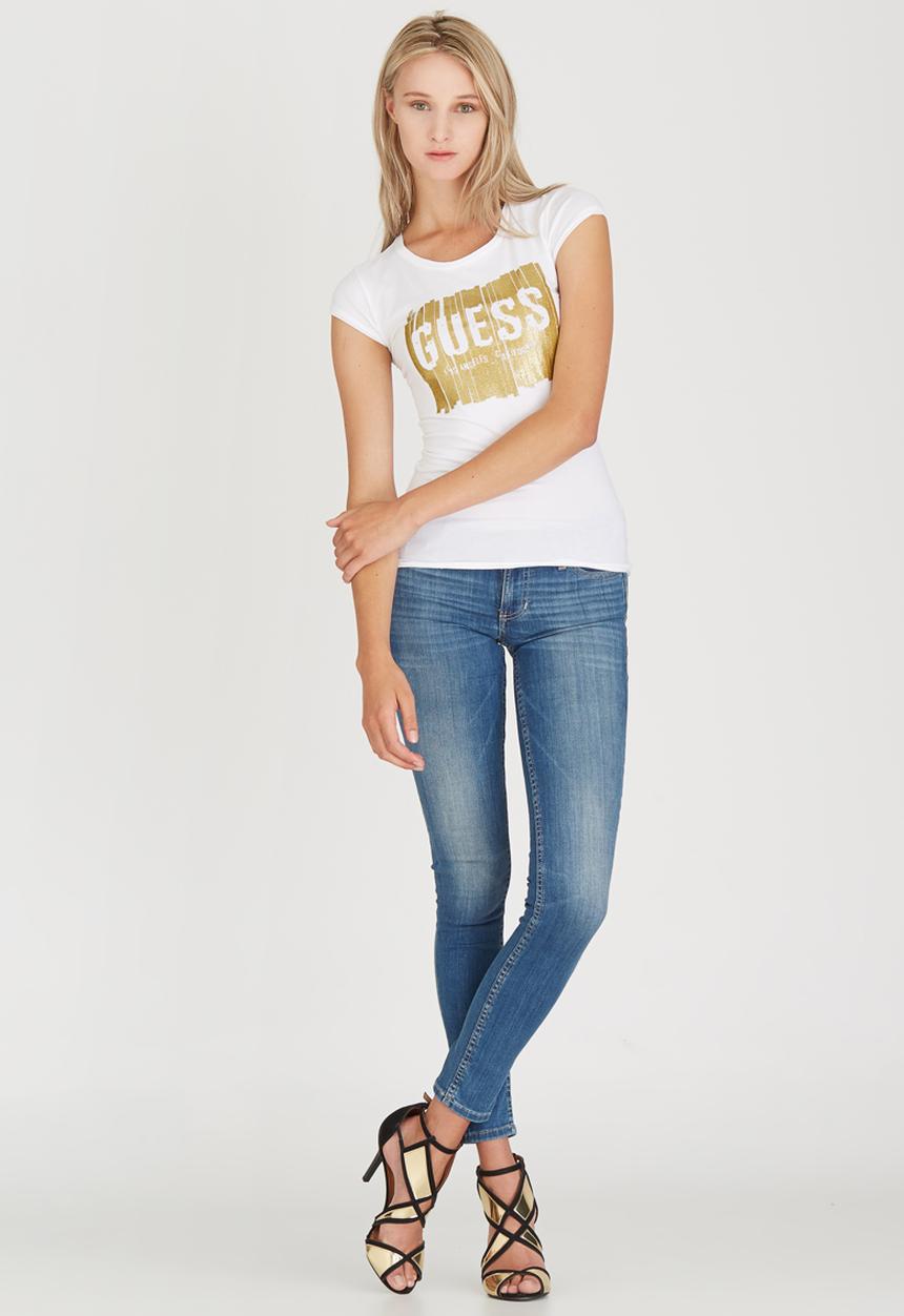 GUESS - Glitter Logo Tee White