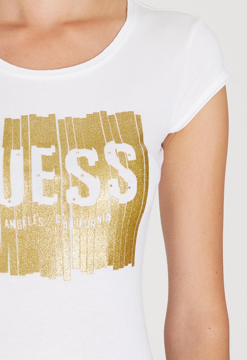 GUESS - Glitter Logo Tee White