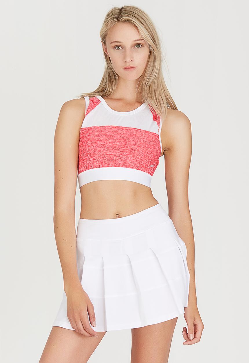 Lithe - Double Strap Crop Top Coral