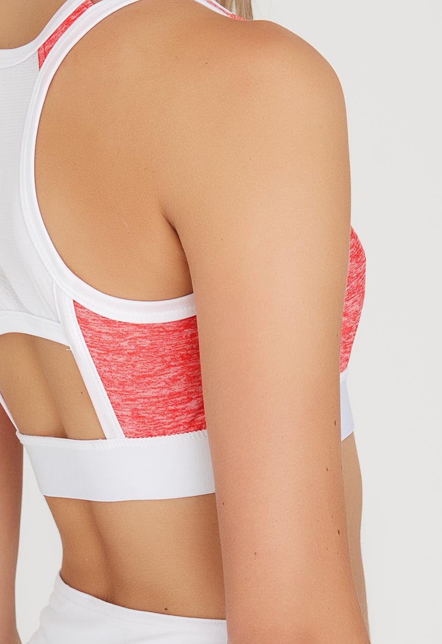Lithe - Double Strap Crop Top Coral