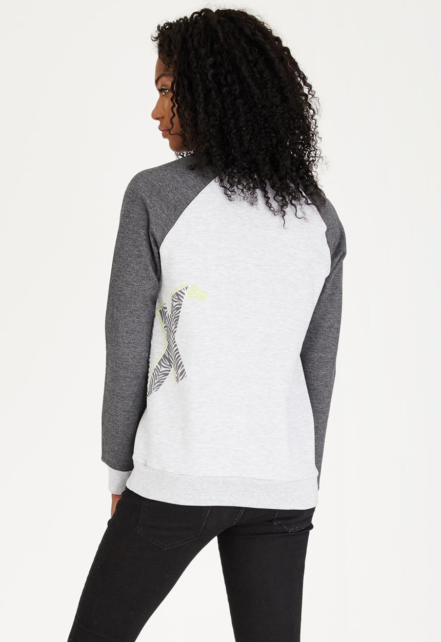 Fox - Angled Pullover Crew Mid Grey