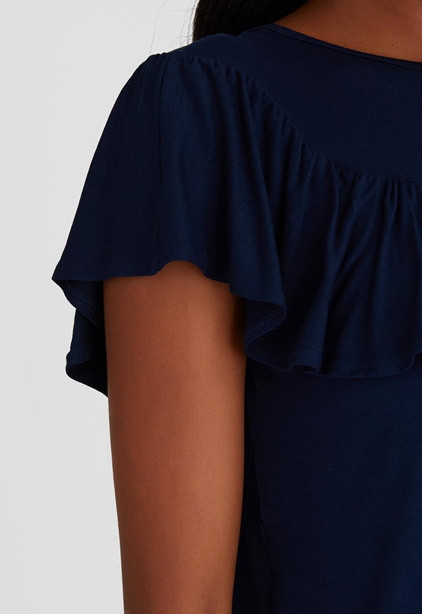 STYLE REPUBLIC - Frill Detail T-shirt Navy