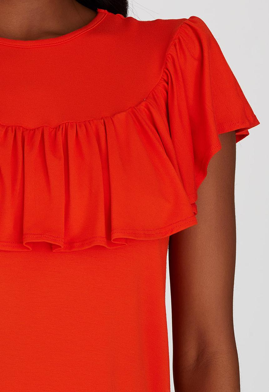 STYLE REPUBLIC - Frill Detail T-shirt Orange