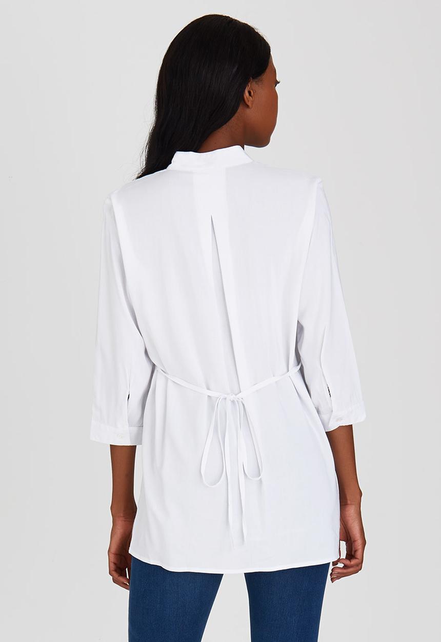 edit - Button Front Tunic White