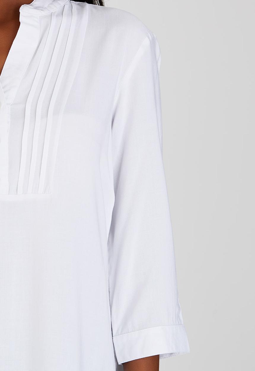 edit - Button Front Tunic White