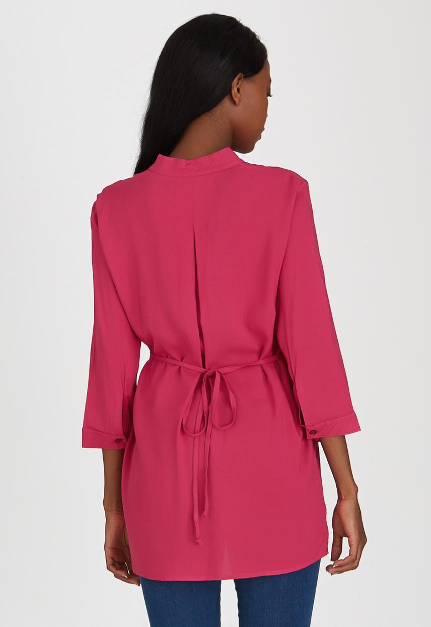 edit - Button Front Tunic Cerise Pink