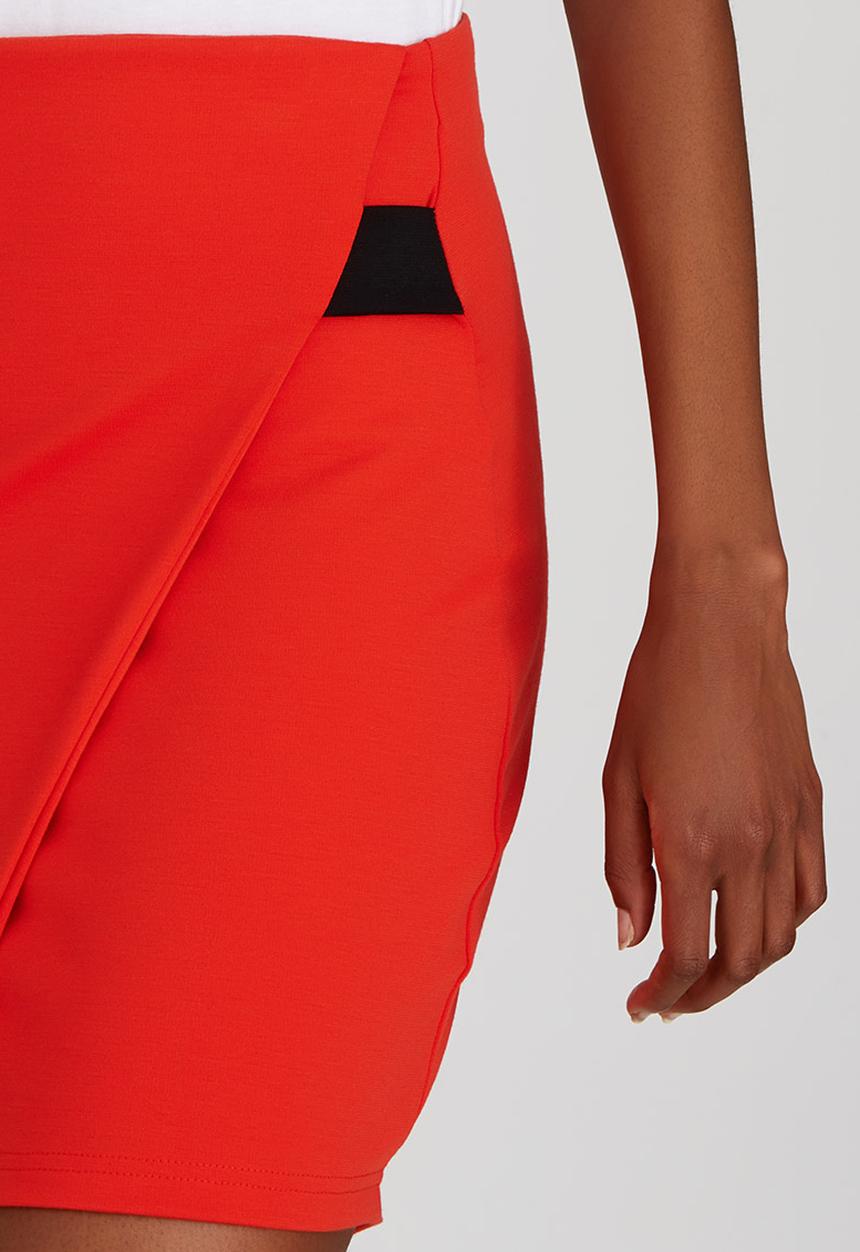 STYLE REPUBLIC - Asymmetrical Mini Skirt Orange