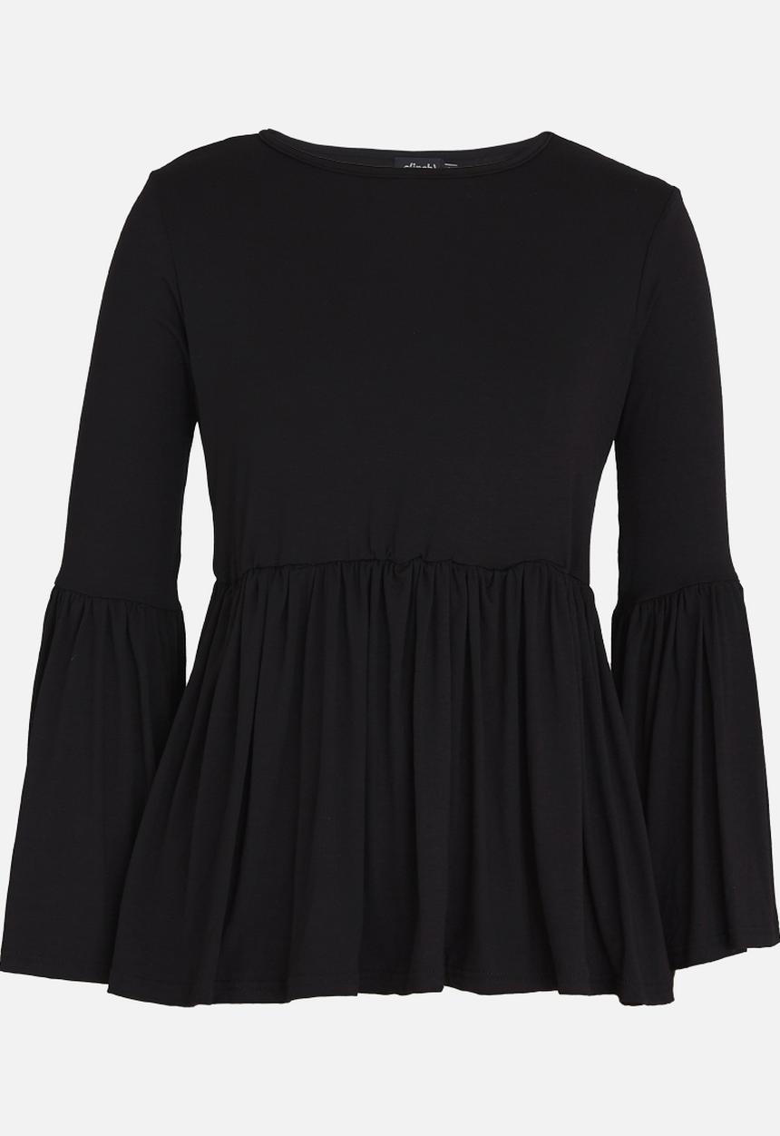c(inch) - Volume Peplum Top Black
