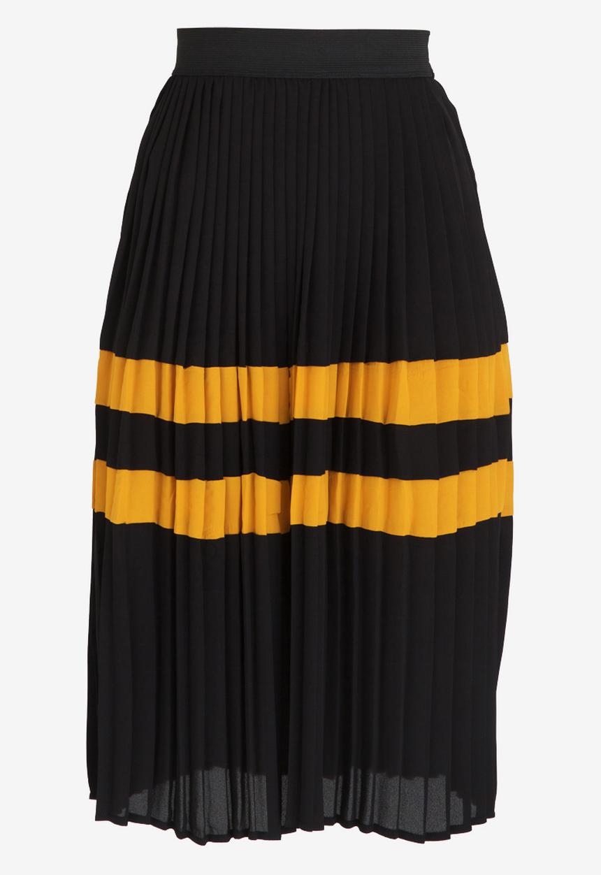 STYLE REPUBLIC - Pleated Midi Skirt Black