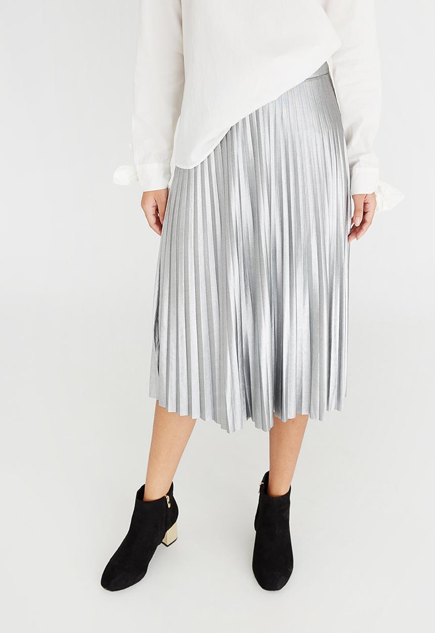 ONLY - Alice Pleated Skirt Silver