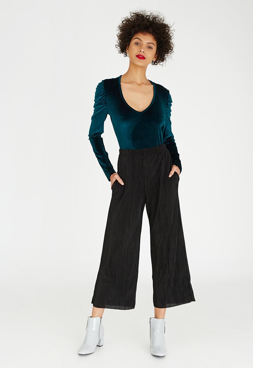 STYLE REPUBLIC - Velour Bodysuit Dark Green
