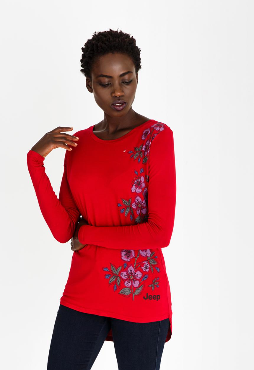 JEEP - Flower Detail Tee Red