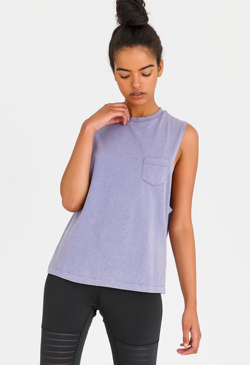 Reebok - Training Stone Wash Muscle Tee Pale Purple