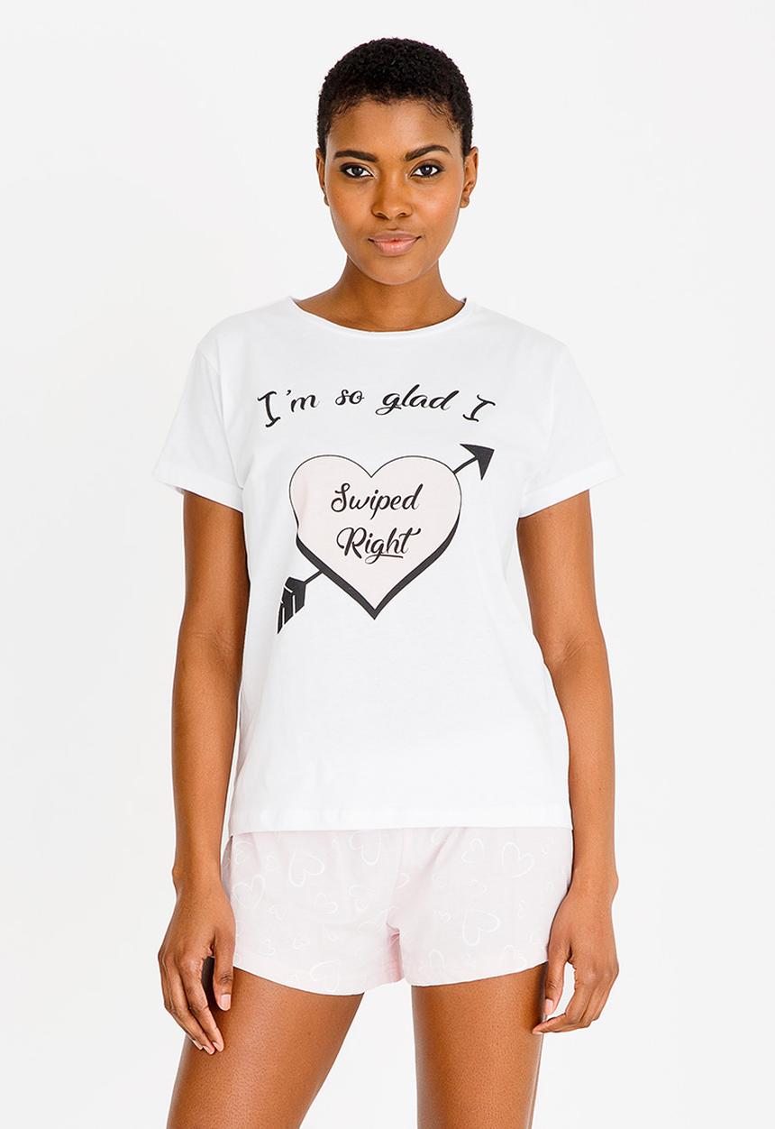 Brave Soul - Swiped Pyjama Set Mid Pink