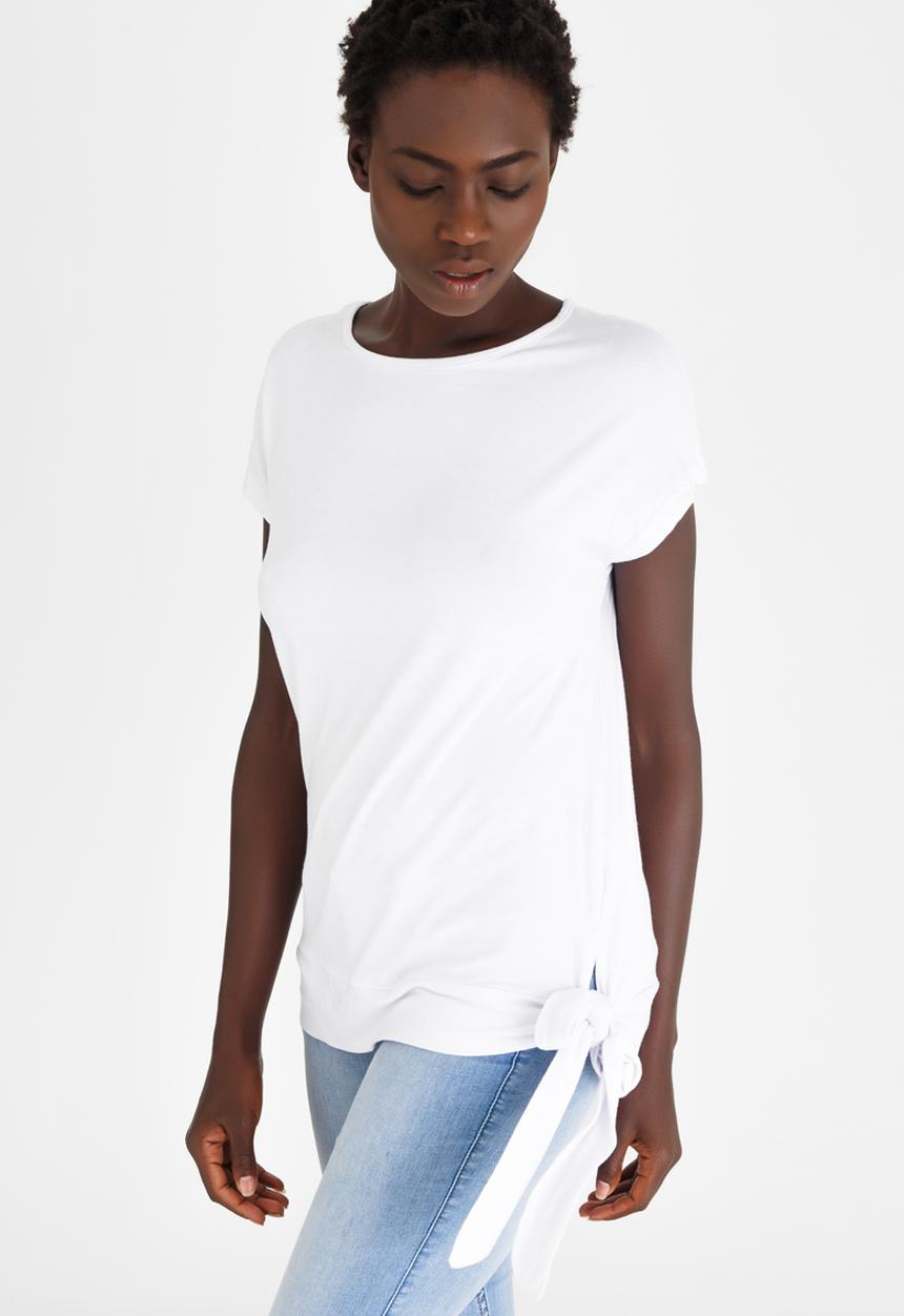 edit - Side-tie Detail Knit Top White