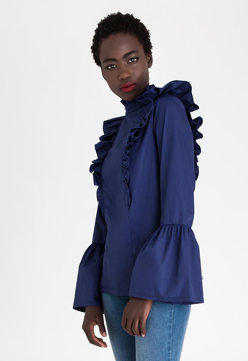 STYLE REPUBLIC - Frill Detail Blouse Navy