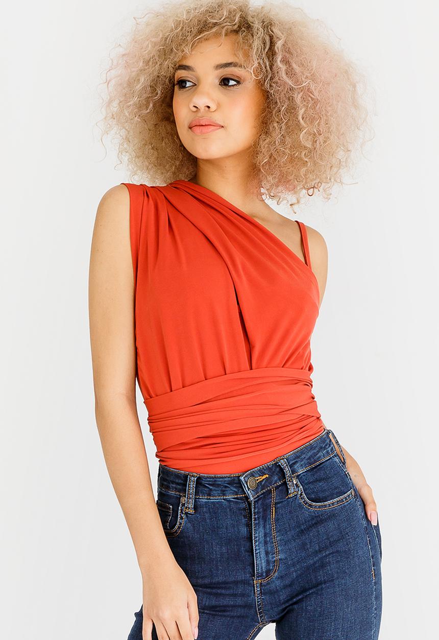 STYLE REPUBLIC - Multi Wrap Bodysuit Orange