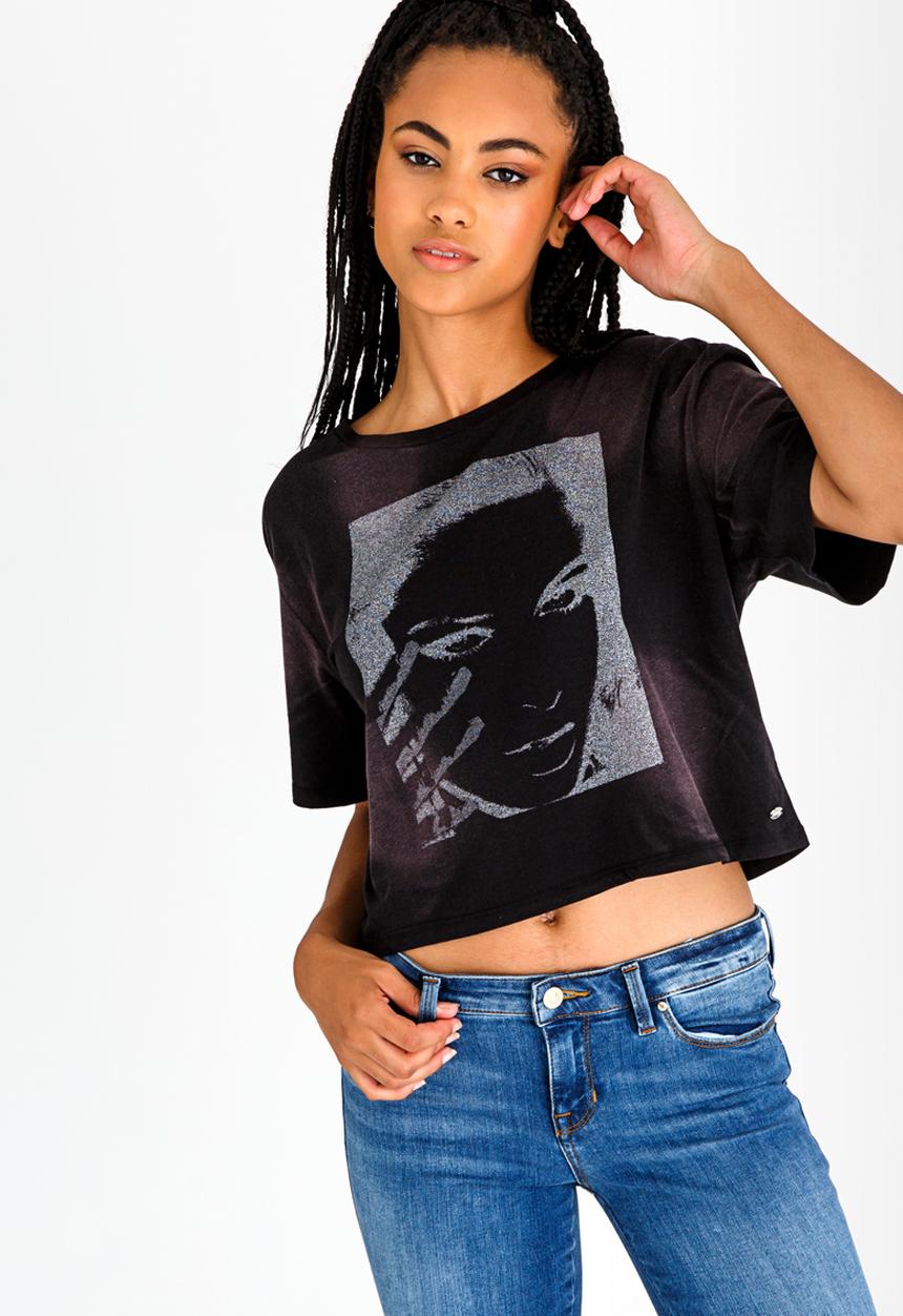 GUESS - Guess Tour Crop Tee Black