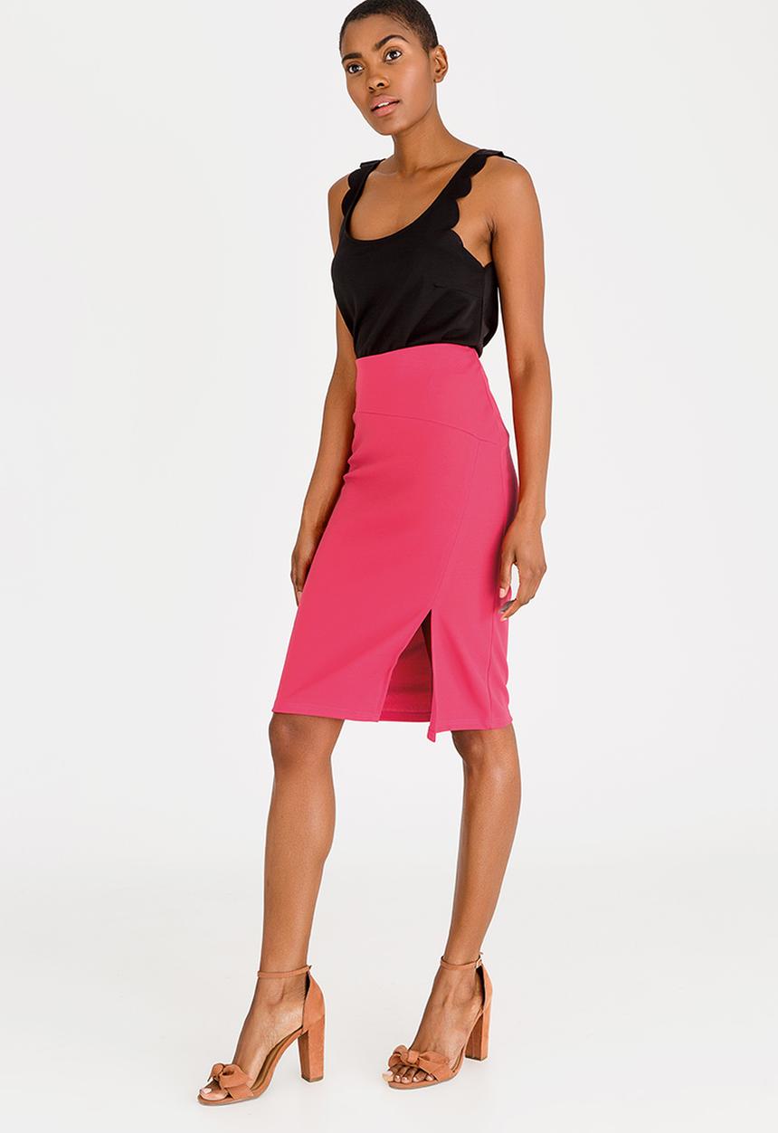 edit - High Waisted Pencil Skirt Pale Pink