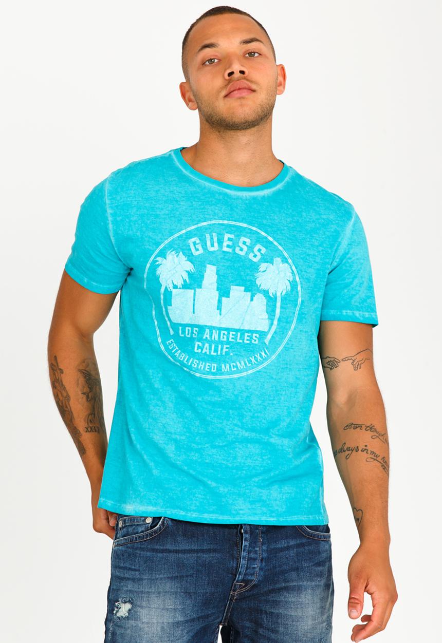GUESS - Basic City Logo Crew Tee Mid Green