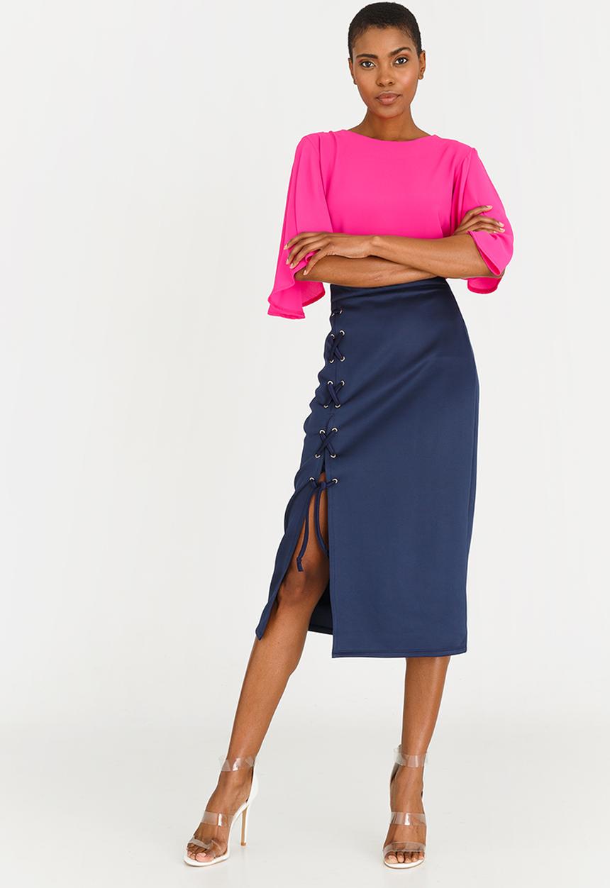 STYLE REPUBLIC - Lace-up Skirt Navy